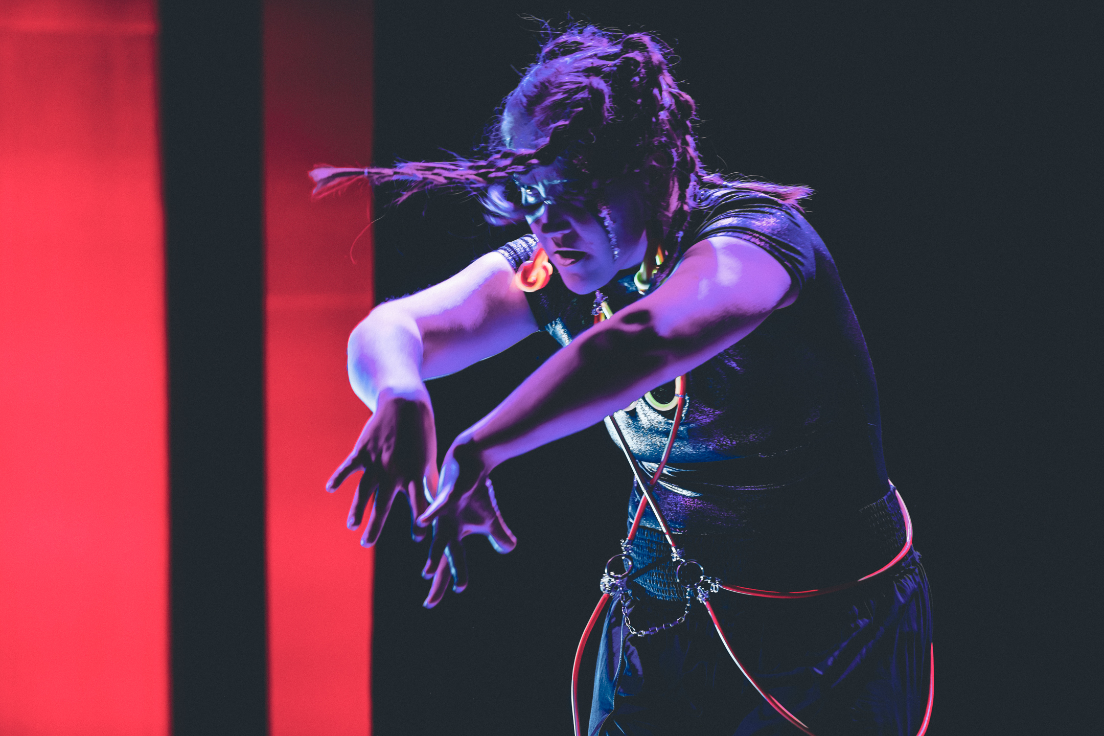 GUODDI. A multi art performance. Here with Ánna Katri Helander at Kultursápmi 2025, Gdg. Photo: DD.